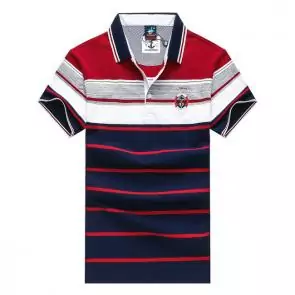 shark hommes t-shirt polo shirt summer lapel stripe shark sign embroidery red